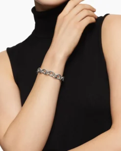 Oval Link Chain Bracelet Sterling Silver, 12mm