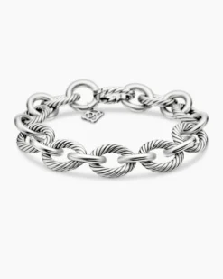 Oval Link Chain Bracelet Sterling Silver, 12mm