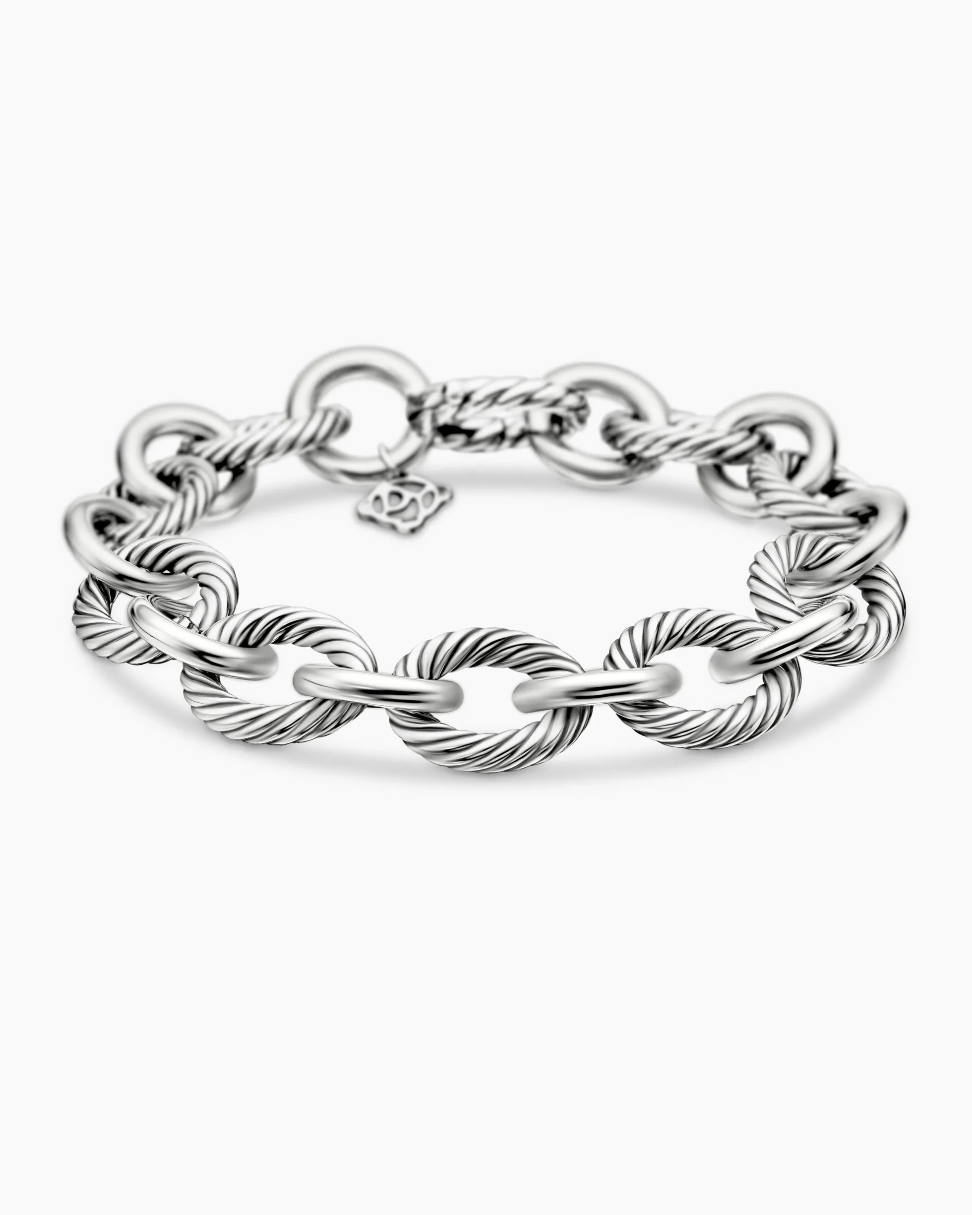 Oval Link Chain Bracelet Sterling Silver, 12mm