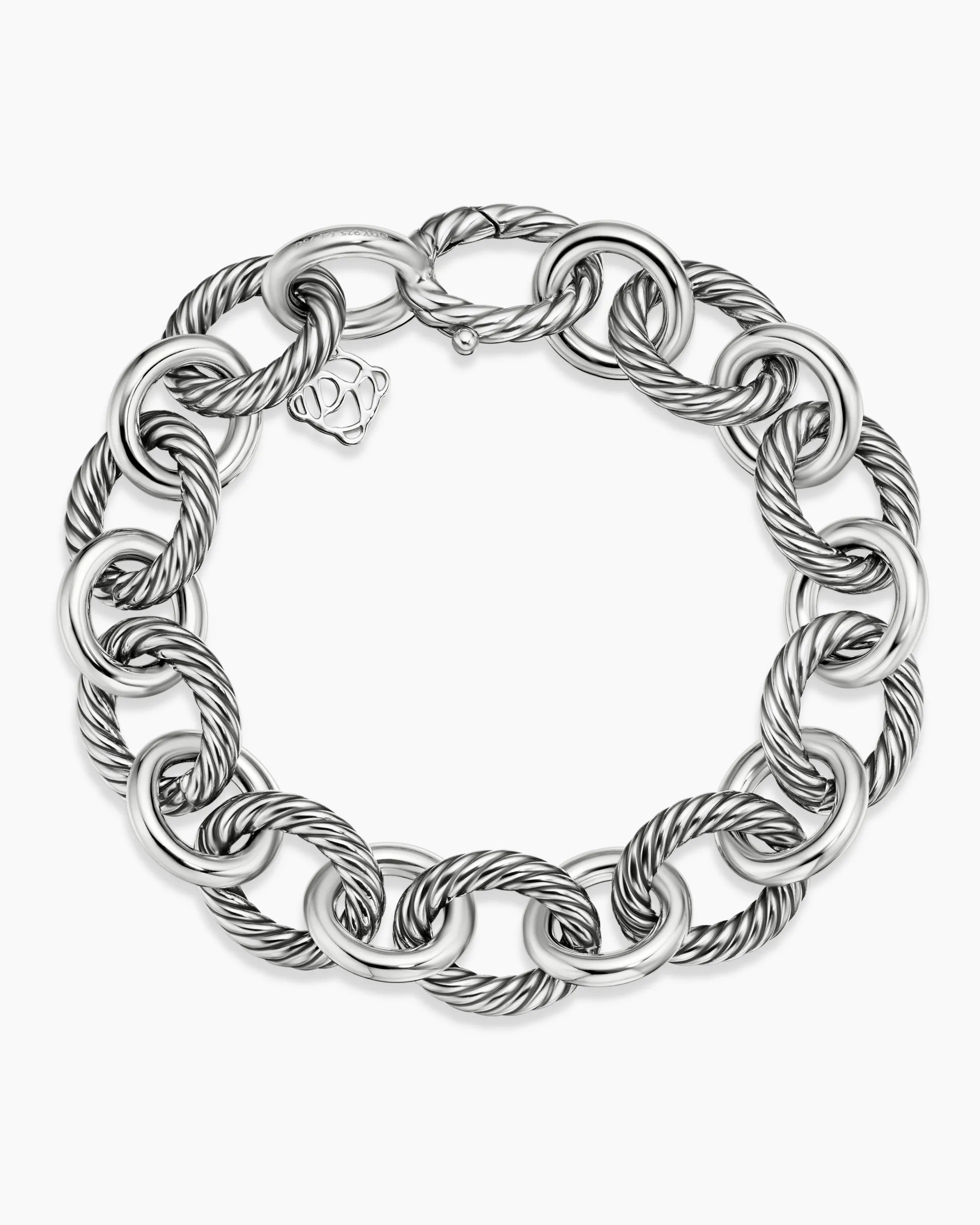 Oval Link Chain Bracelet Sterling Silver, 12mm