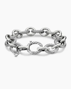 Oval Link Chain Bracelet Sterling Silver, 12mm