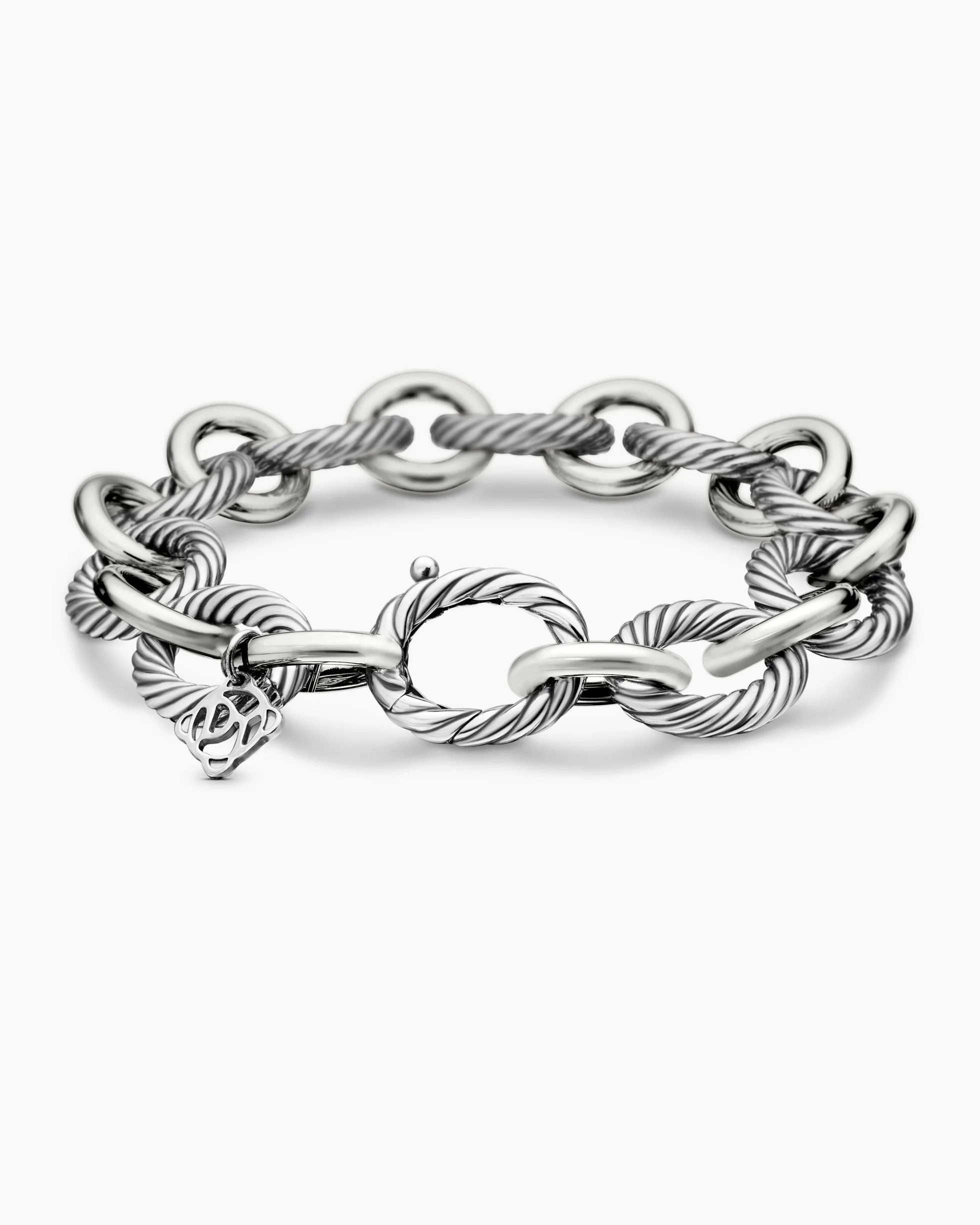 Oval Link Chain Bracelet Sterling Silver, 12mm