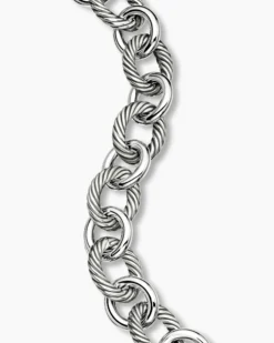 Oval Link Chain Bracelet Sterling Silver, 12mm