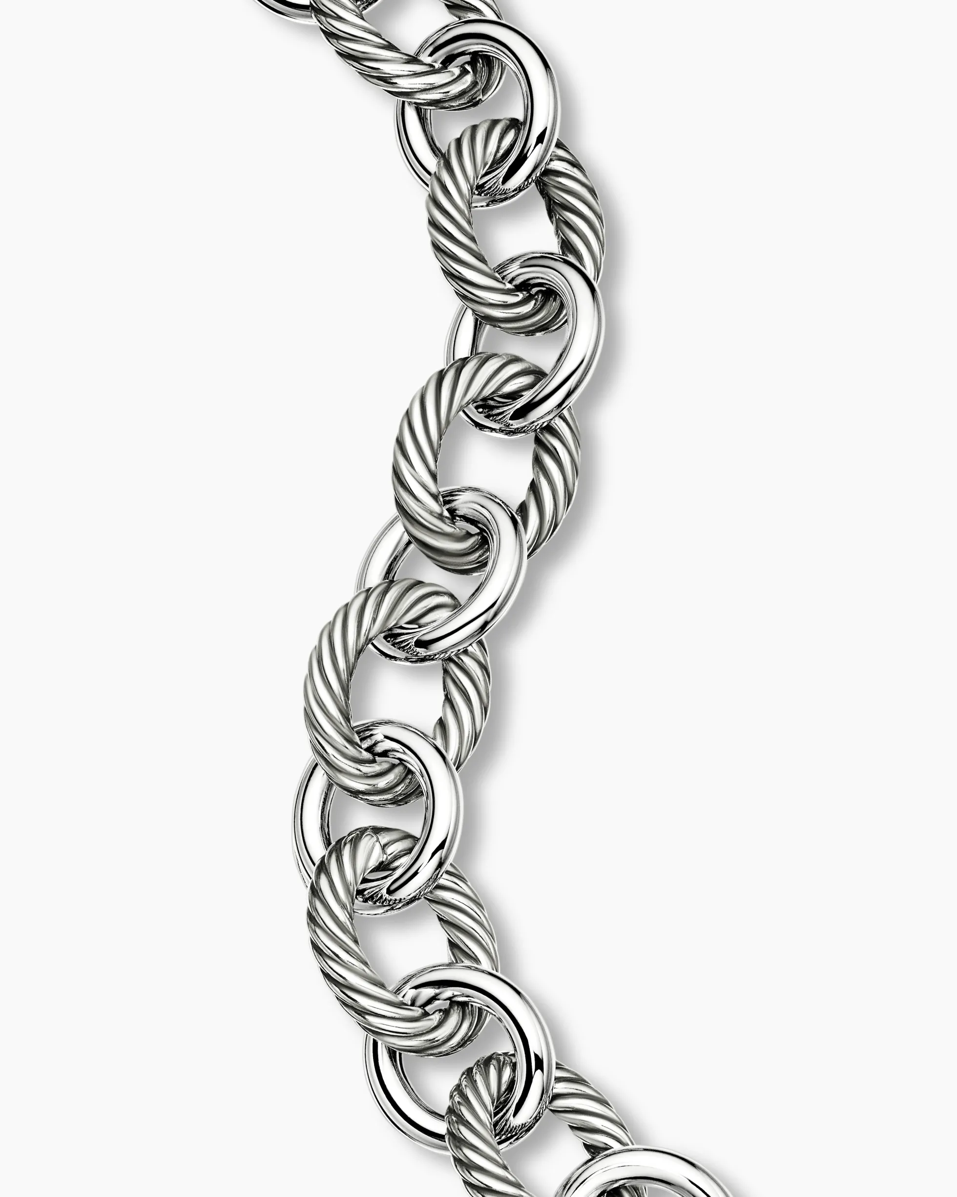 Oval Link Chain Bracelet Sterling Silver, 12mm