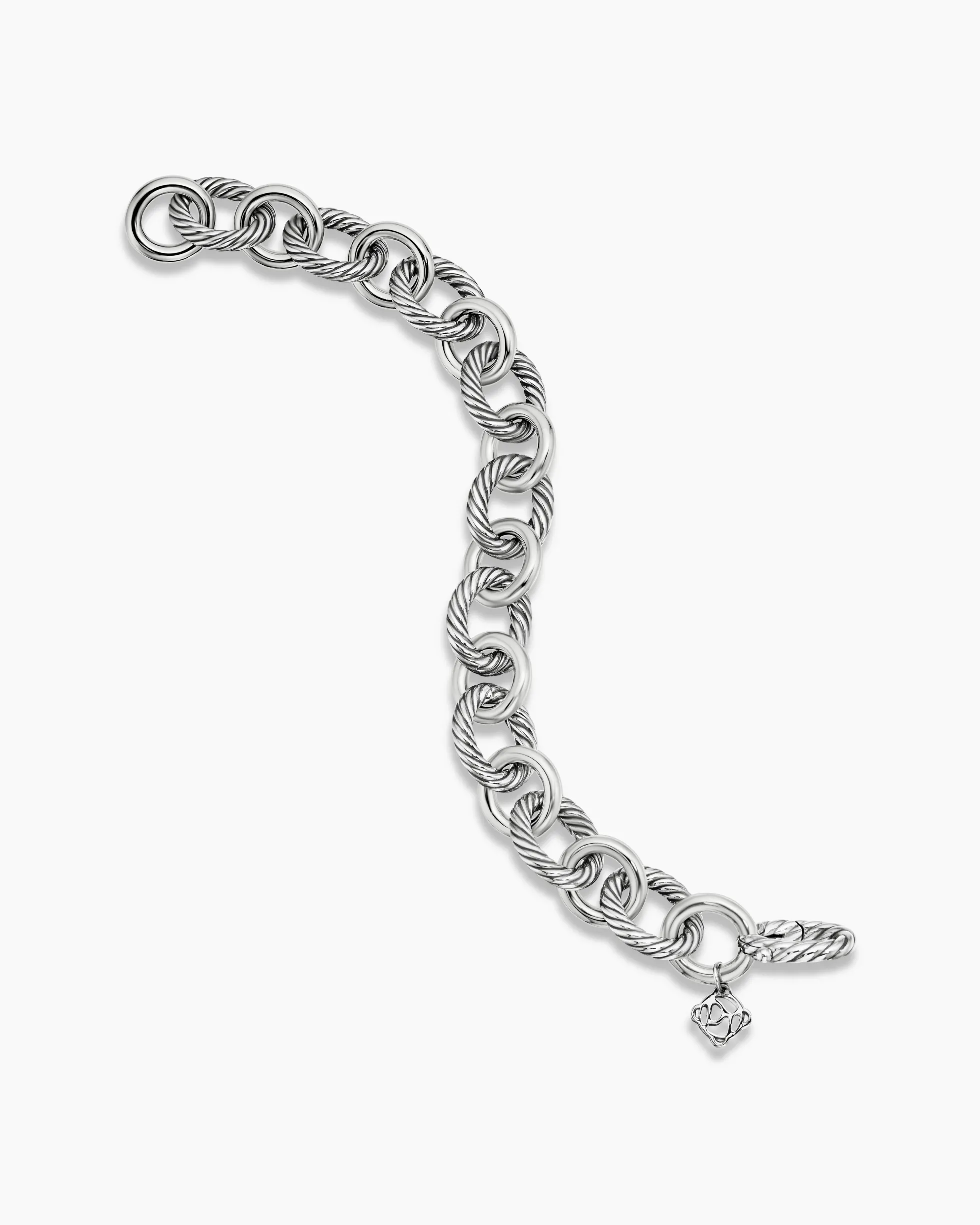 Oval Link Chain Bracelet Sterling Silver, 12mm