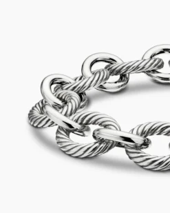 Oval Link Chain Bracelet Sterling Silver, 12mm