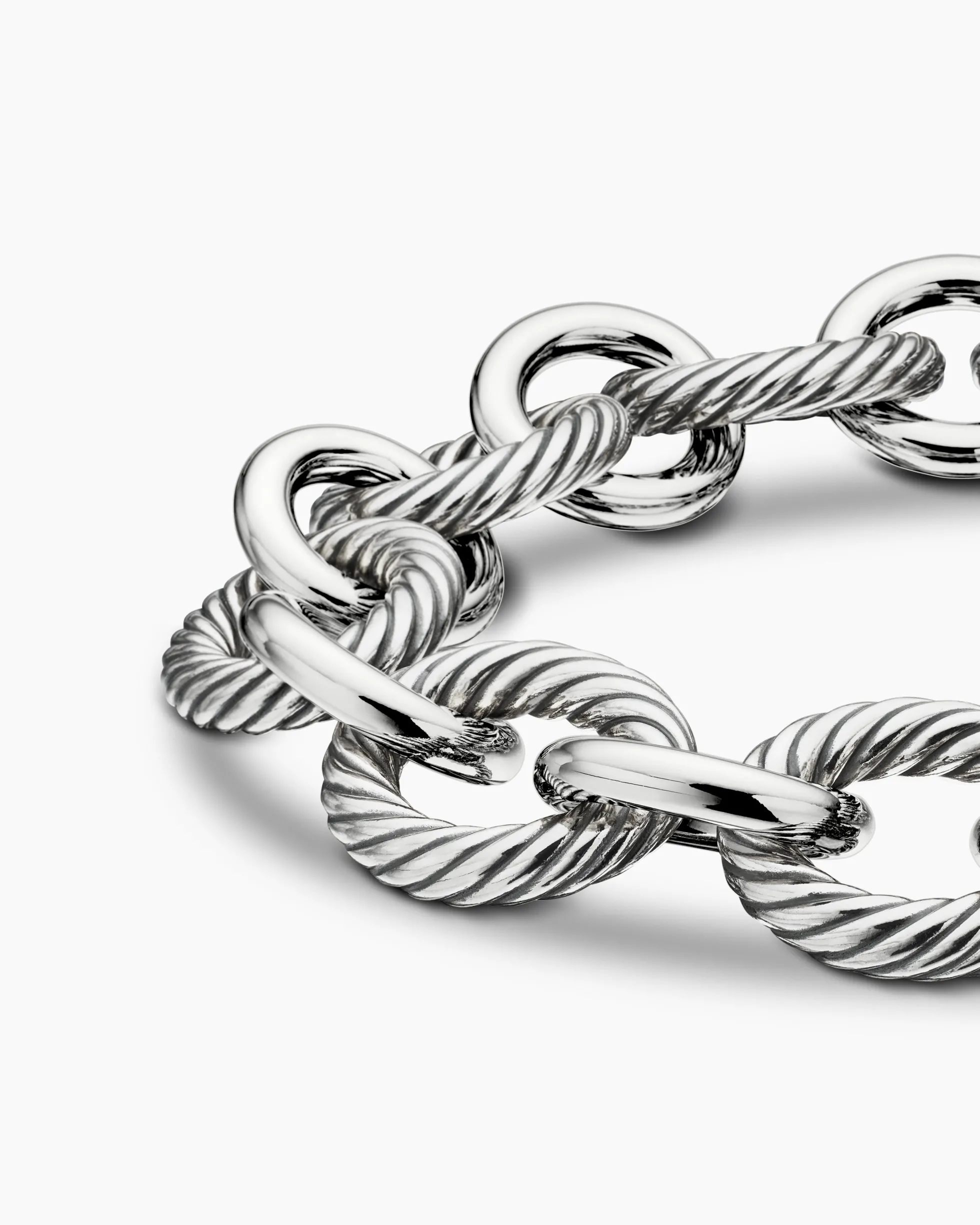Oval Link Chain Bracelet Sterling Silver, 12mm