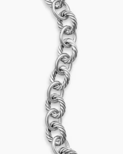 Oval Link Chain Bracelet Sterling Silver, 10mm