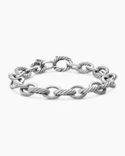 Oval Link Chain Bracelet Sterling Silver, 10mm
