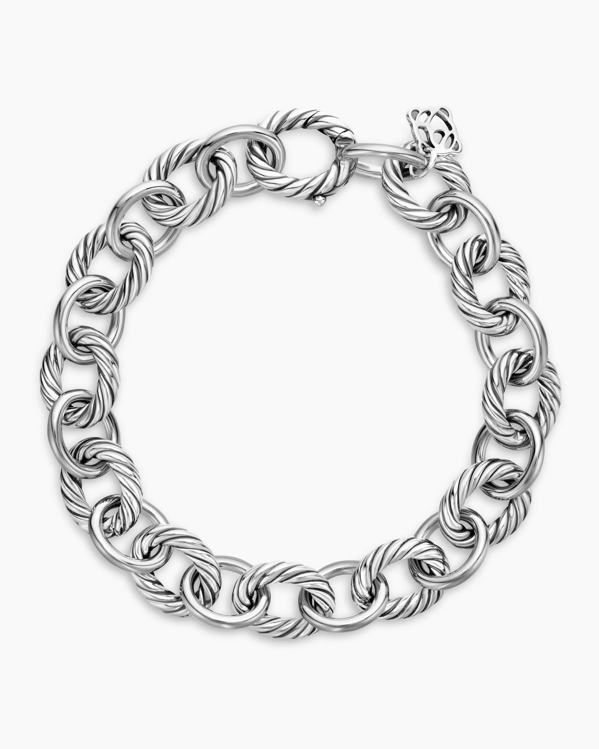 Oval Link Chain Bracelet Sterling Silver, 10mm