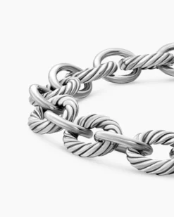 Oval Link Chain Bracelet Sterling Silver, 10mm