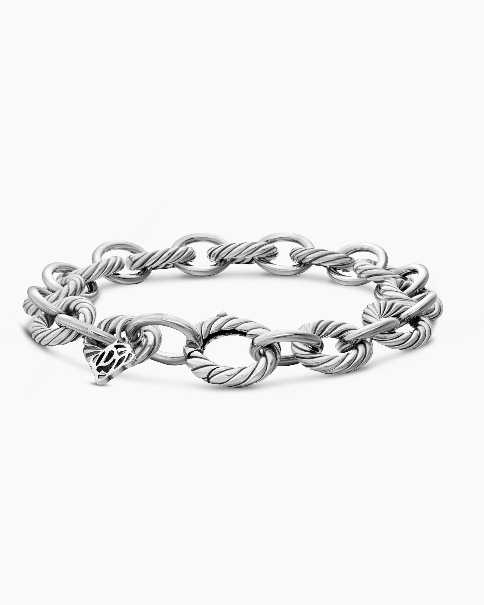 Oval Link Chain Bracelet Sterling Silver, 10mm