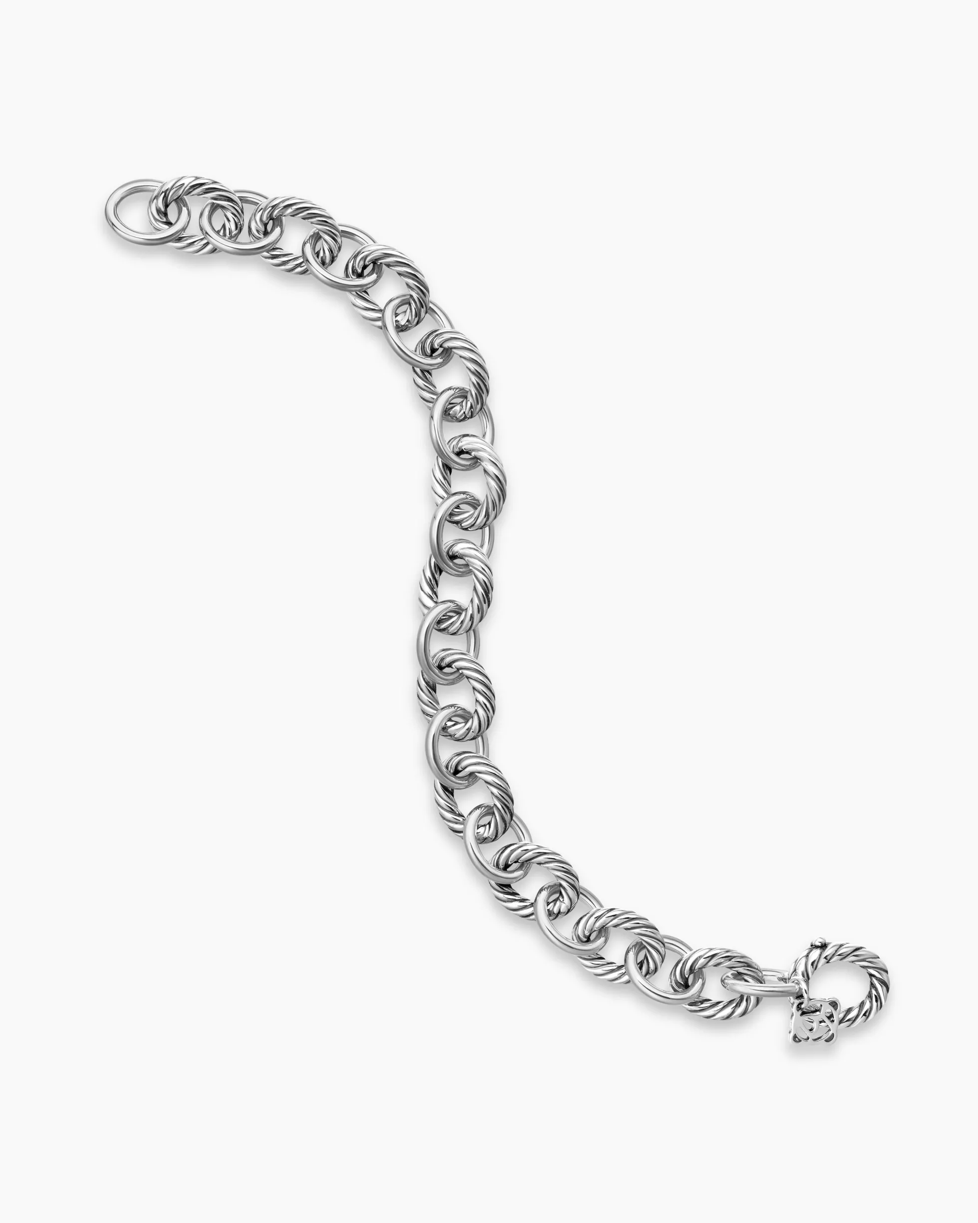 Oval Link Chain Bracelet Sterling Silver, 10mm