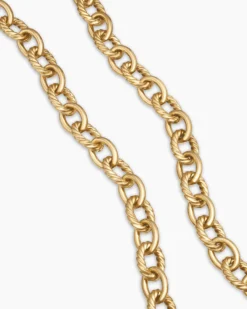 Oval Link Chain Necklace 18K Yellow Gold, 12mm