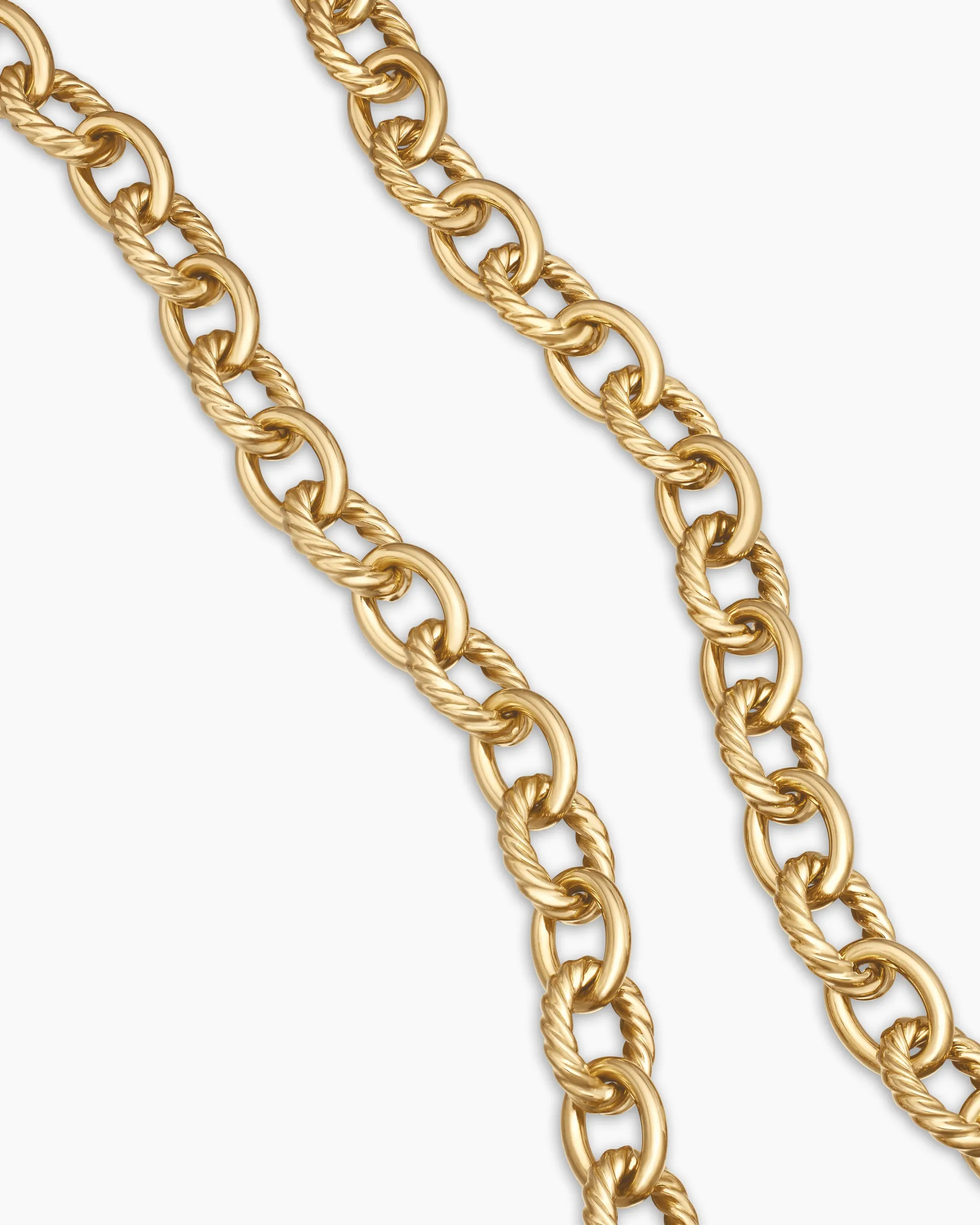 Oval Link Chain Necklace 18K Yellow Gold, 12mm
