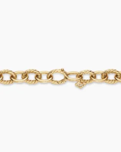Oval Link Chain Necklace 18K Yellow Gold, 12mm
