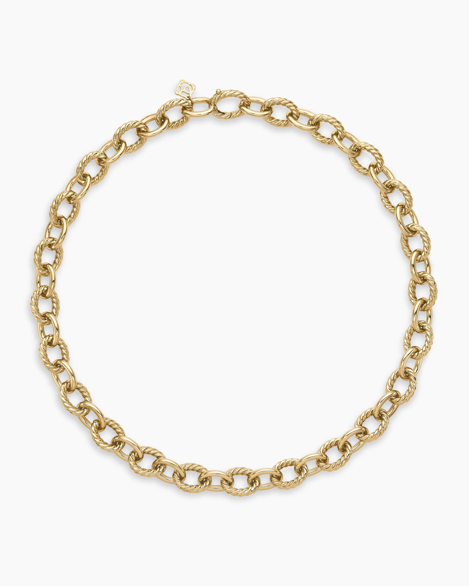Oval Link Chain Necklace 18K Yellow Gold, 12mm