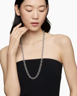 Oval Link Chain Necklace Sterling Silver, 10mm