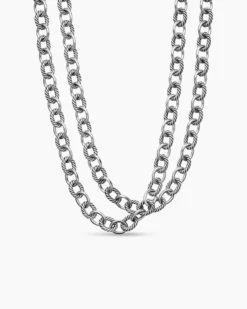 Oval Link Chain Necklace Sterling Silver, 10mm