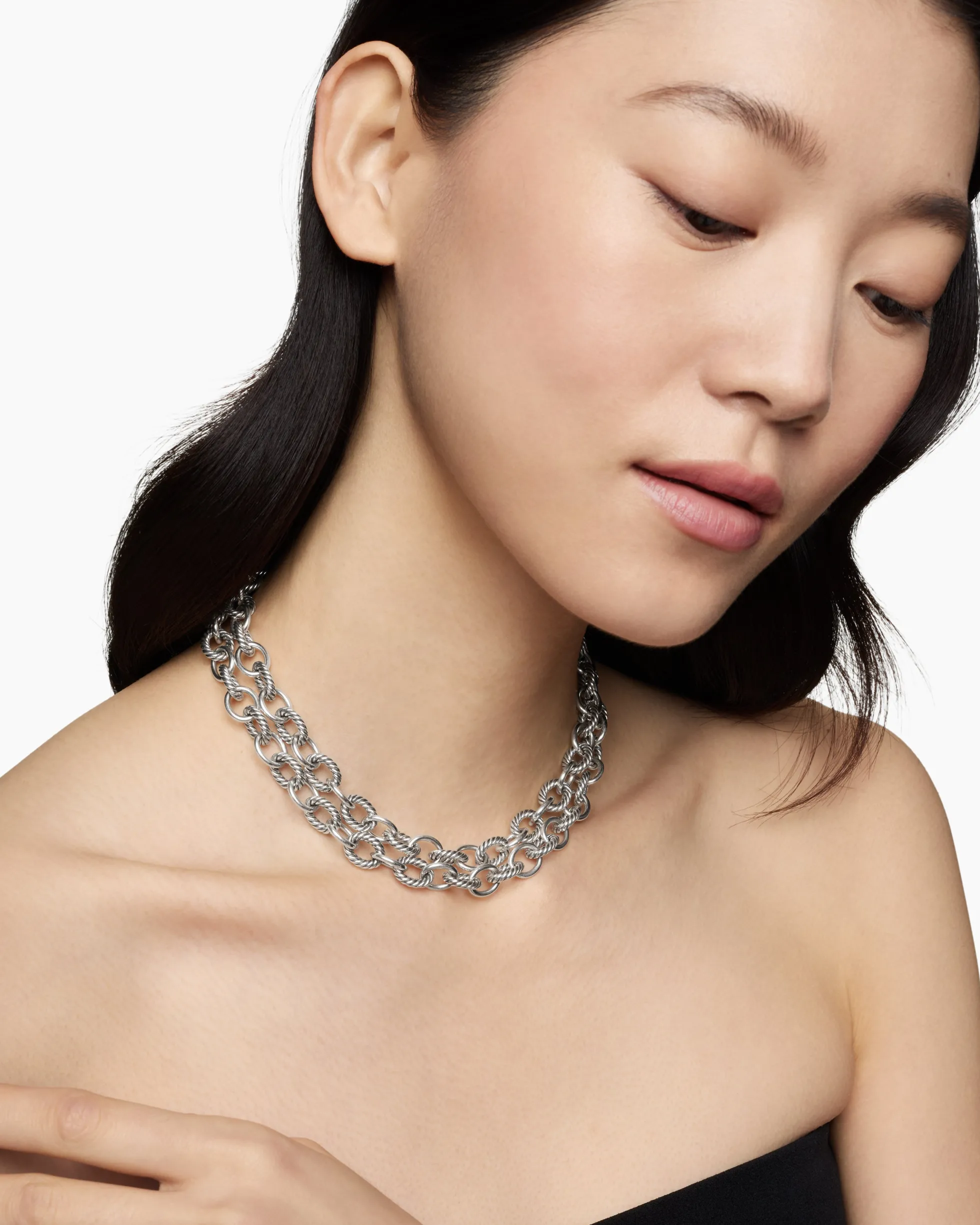 Oval Link Chain Necklace Sterling Silver, 10mm