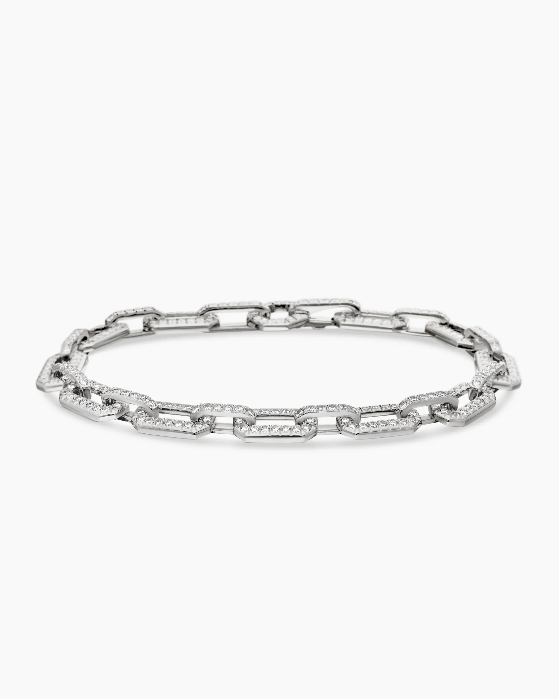 Pavé Chain Bracelet 18K White Gold with Diamonds, 7mm