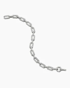 Pavé Chain Bracelet 18K White Gold with Diamonds, 7mm