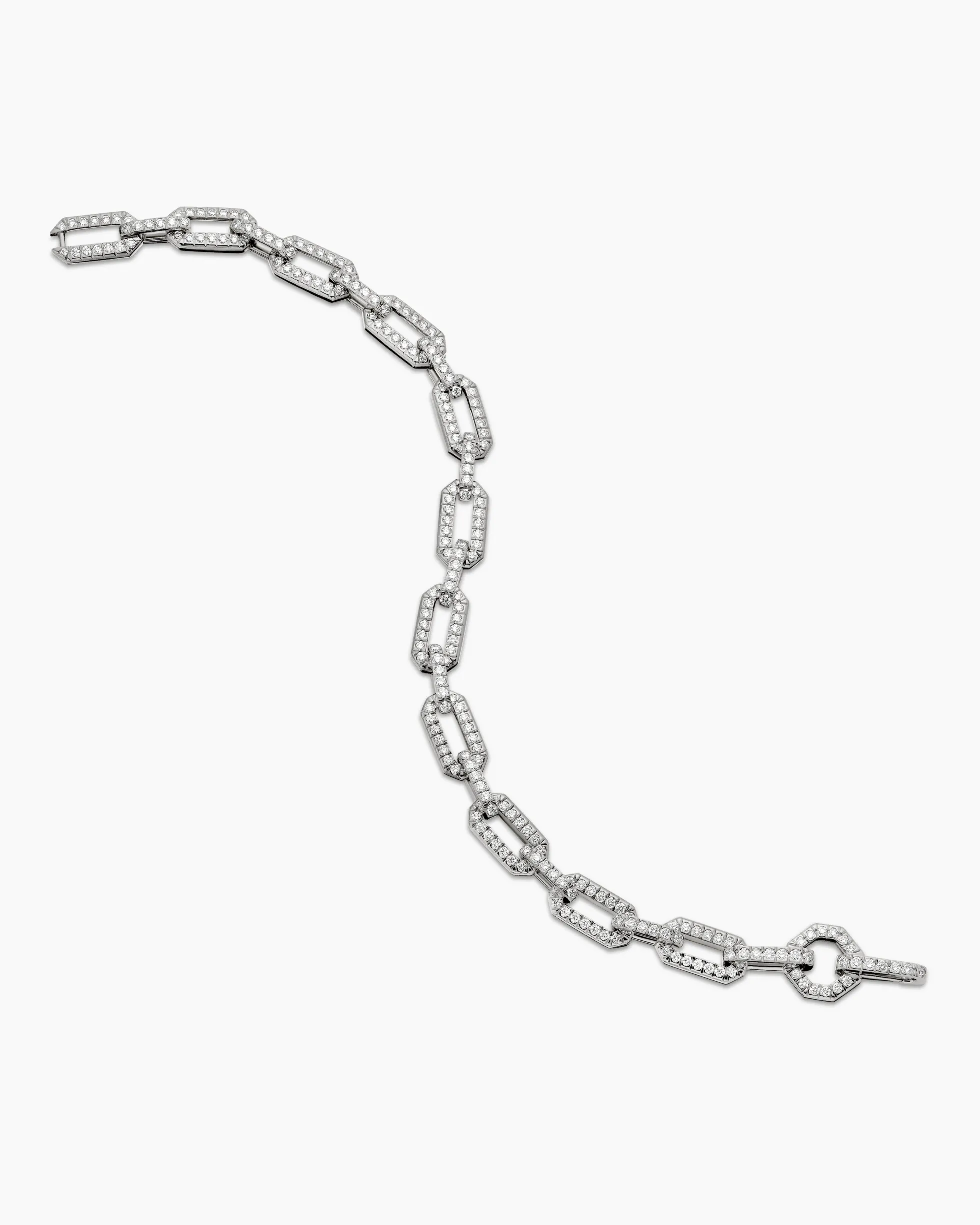 Pavé Chain Bracelet 18K White Gold with Diamonds, 7mm