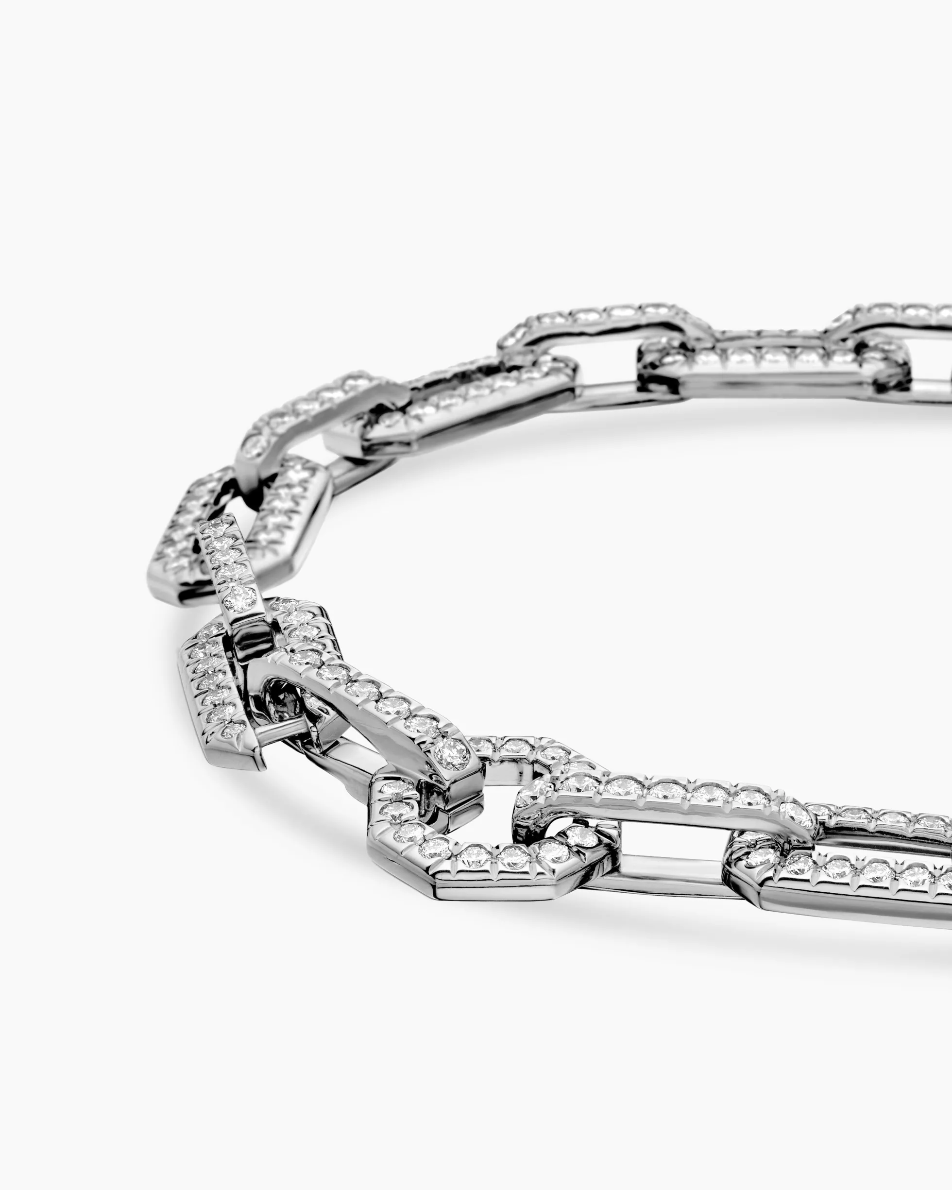 Pavé Chain Bracelet 18K White Gold with Diamonds, 7mm
