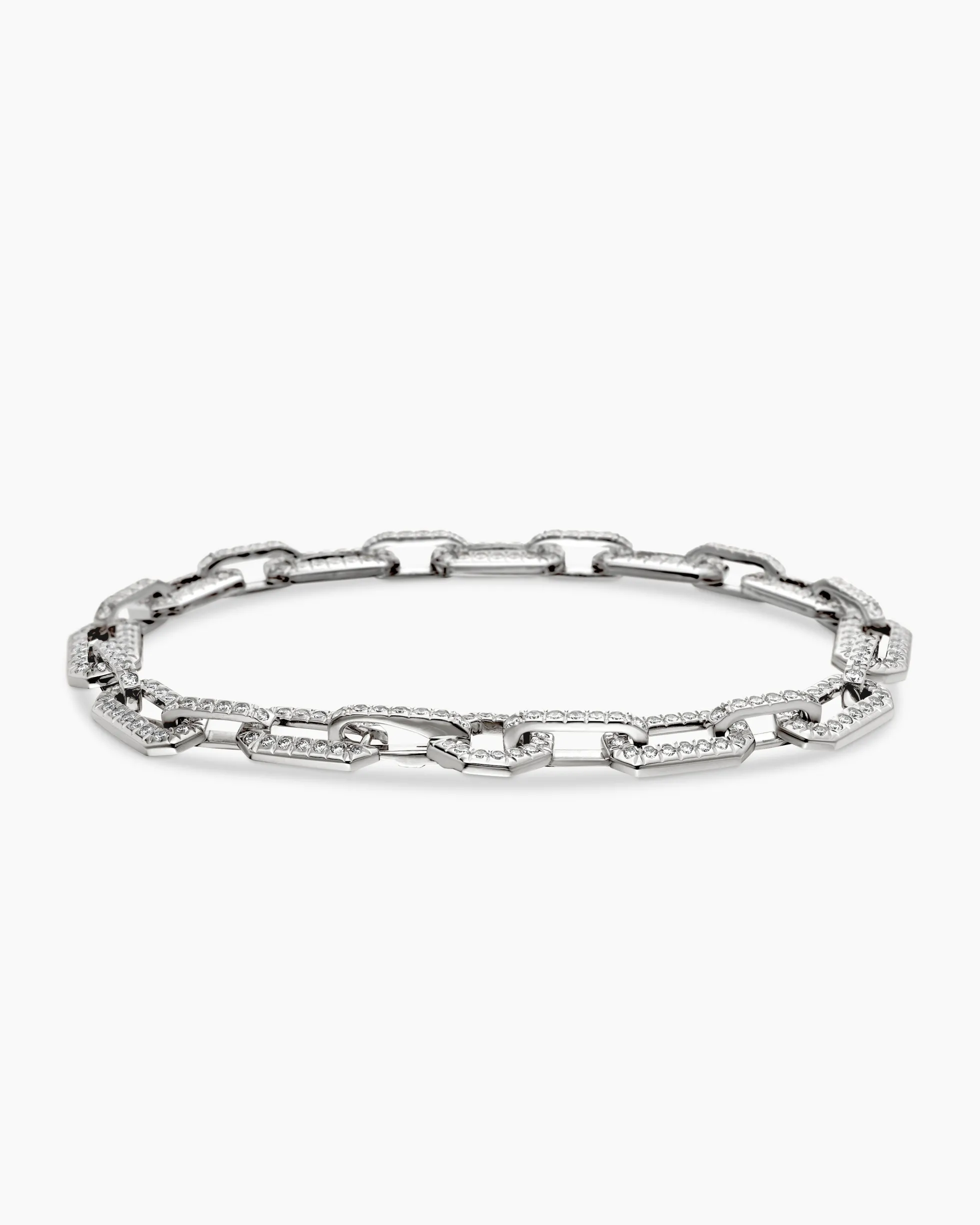 Pavé Chain Bracelet 18K White Gold with Diamonds, 7mm
