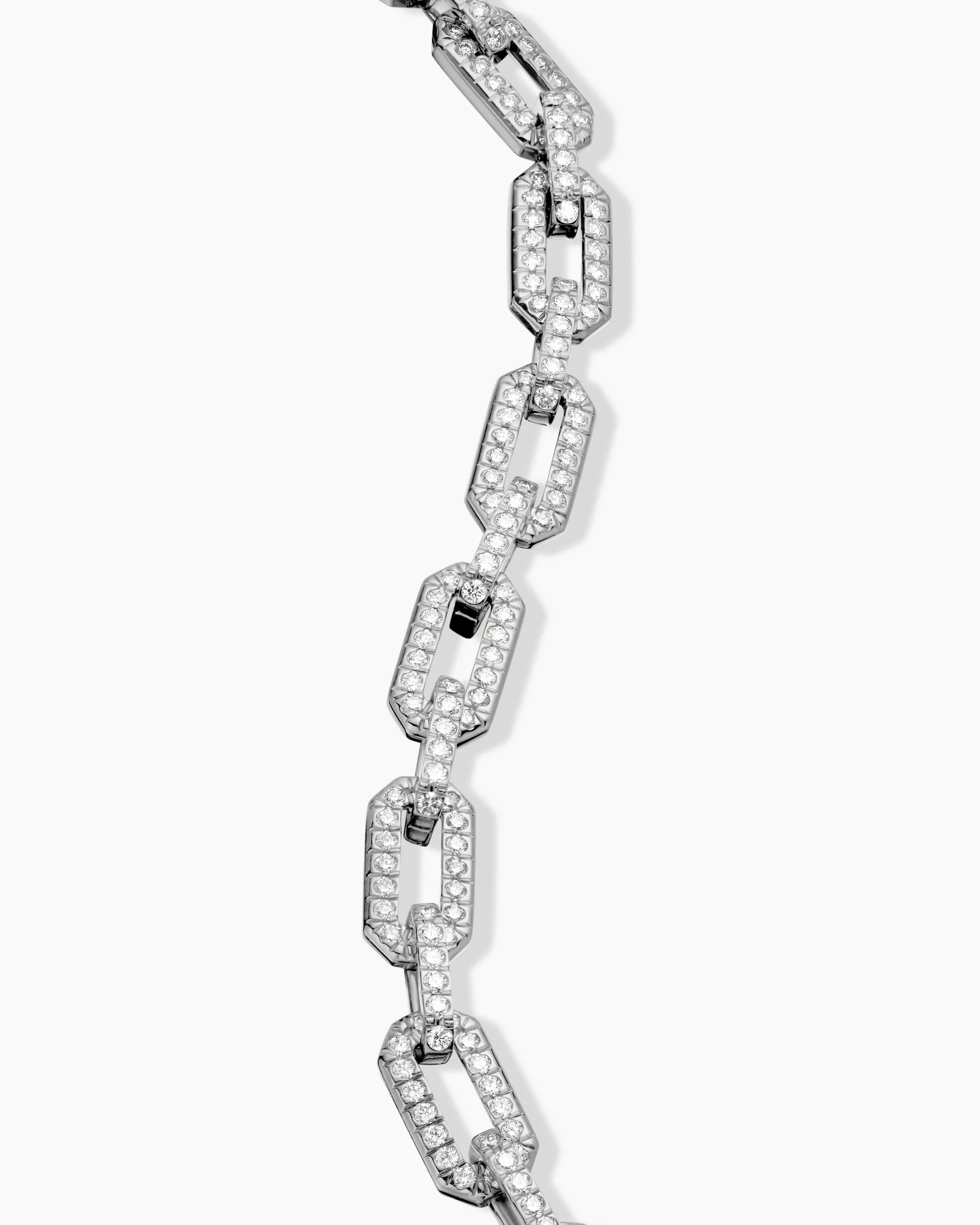Pavé Chain Bracelet 18K White Gold with Diamonds, 7mm