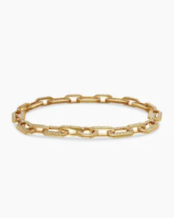 Pavé Chain Bracelet 18K Yellow Gold with Diamonds, 7mm