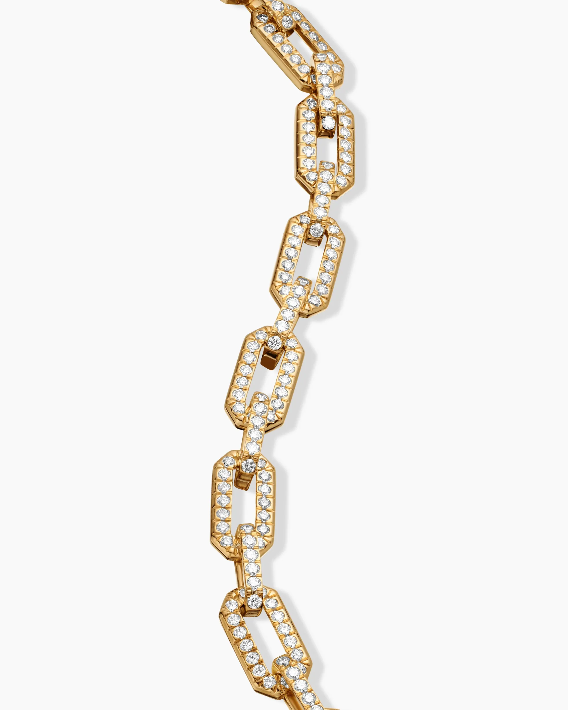 Pavé Chain Bracelet 18K Yellow Gold with Diamonds, 7mm
