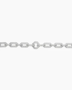 Pavé Chain Necklace 18K White Gold with Diamonds, 7mm