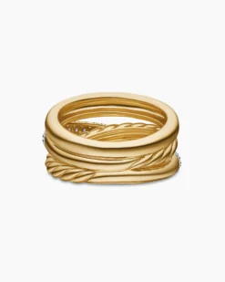 Pavé Crossover Five Row Ring 18K Yellow Gold with Diamonds, 17.7mm