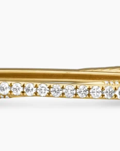 Pavé Crossover Two Row Bracelet 18K Yellow Gold with Diamonds, 5.5mm