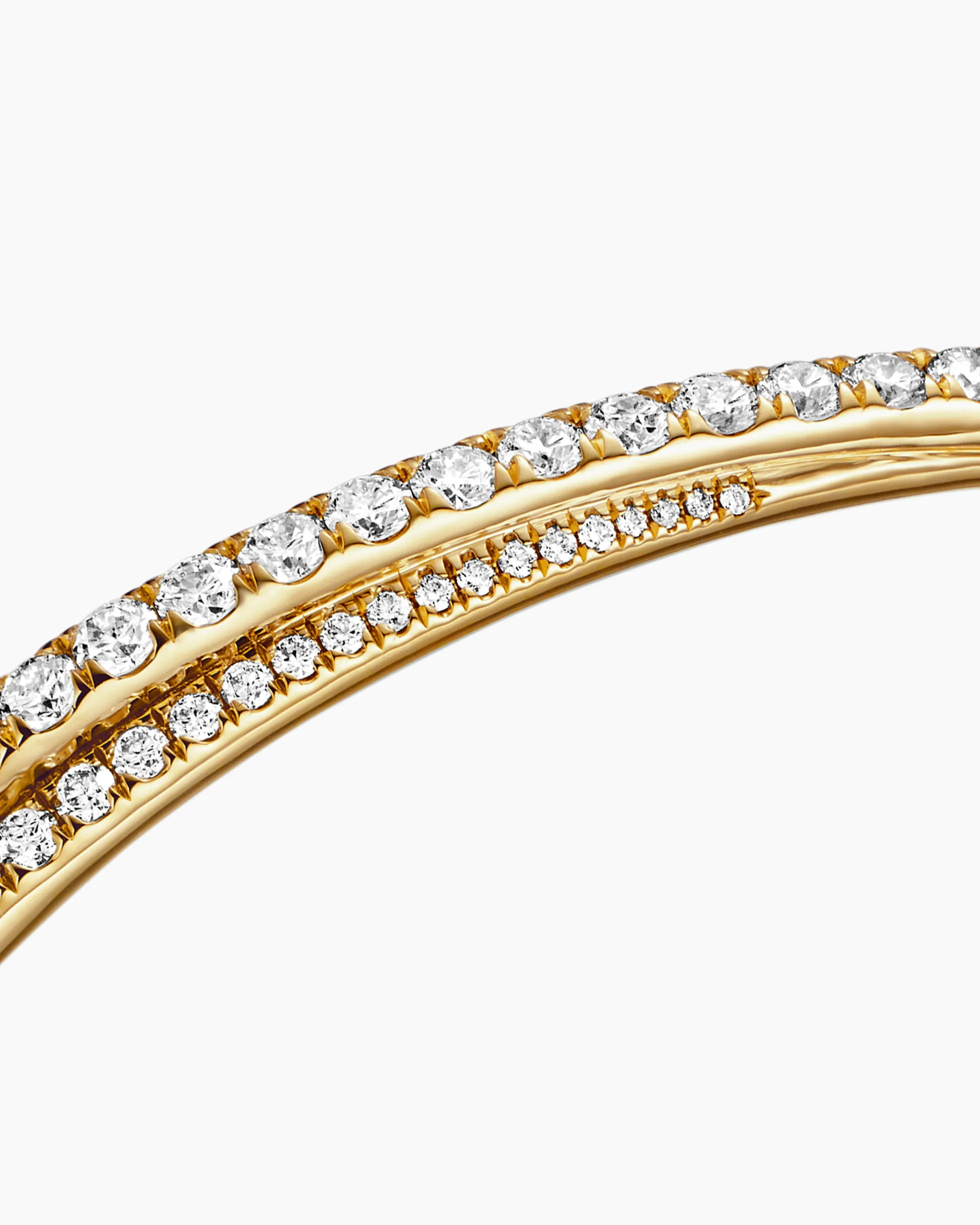 Pavé Crossover Two Row Bracelet 18K Yellow Gold with Diamonds, 5.5mm