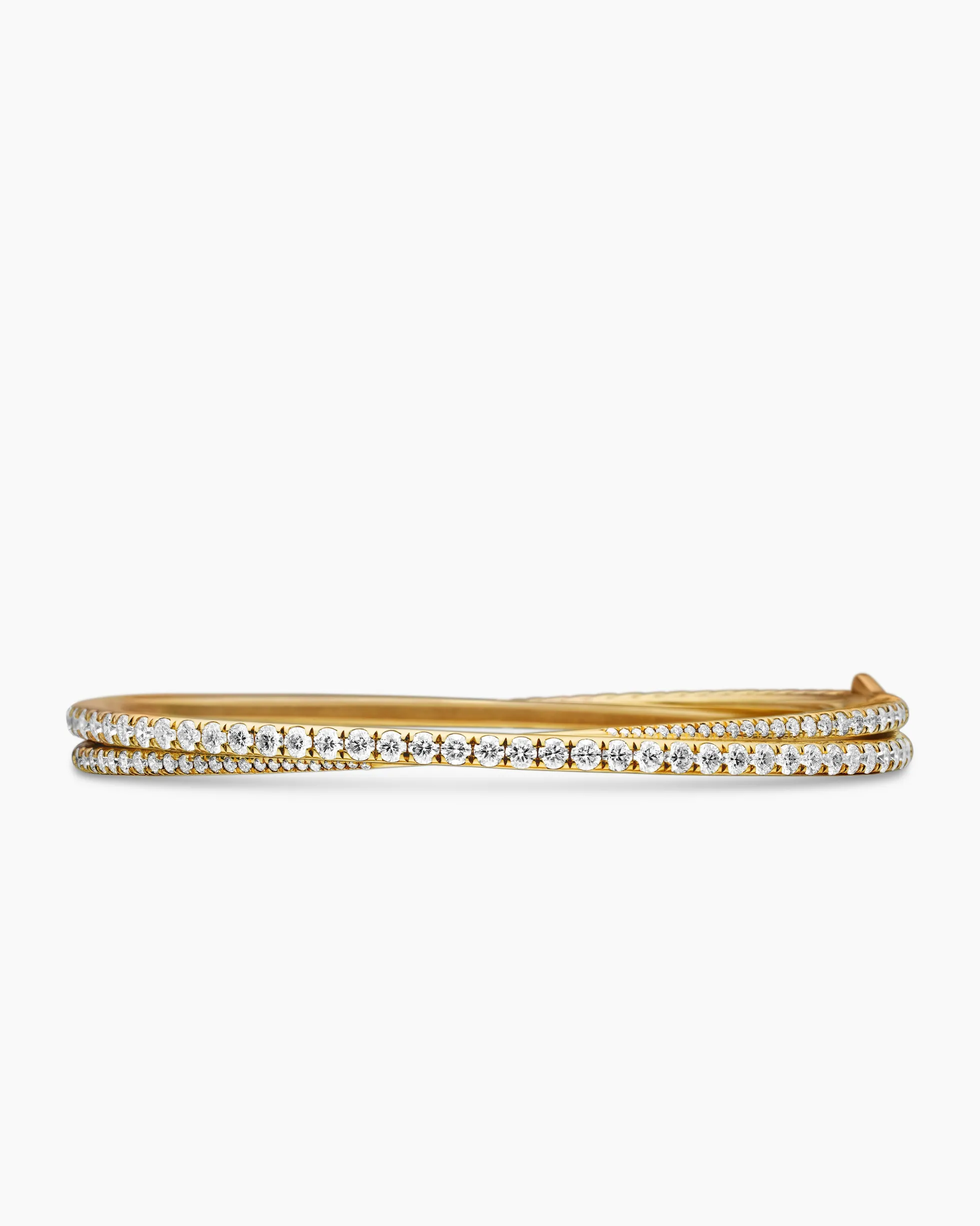 Pavé Crossover Two Row Bracelet 18K Yellow Gold with Diamonds, 5.5mm