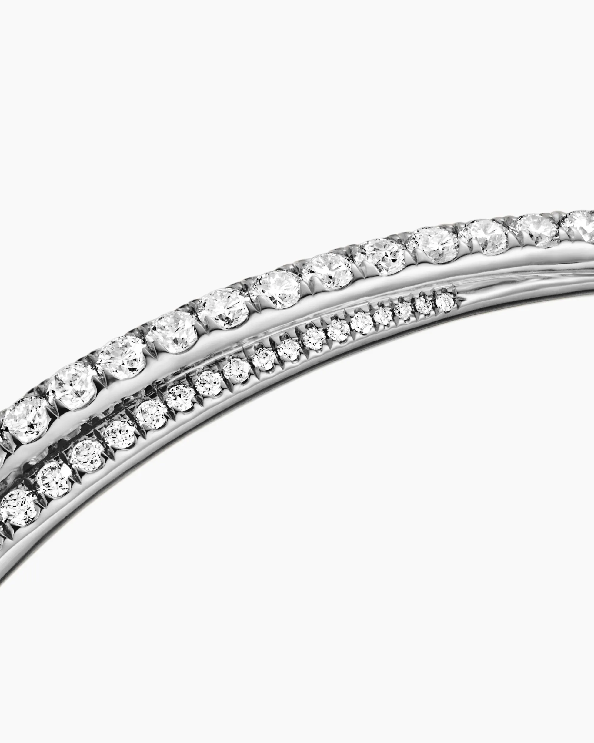 Pavé Crossover Two Row Bracelet 18K White Gold with Diamonds, 5.5mm
