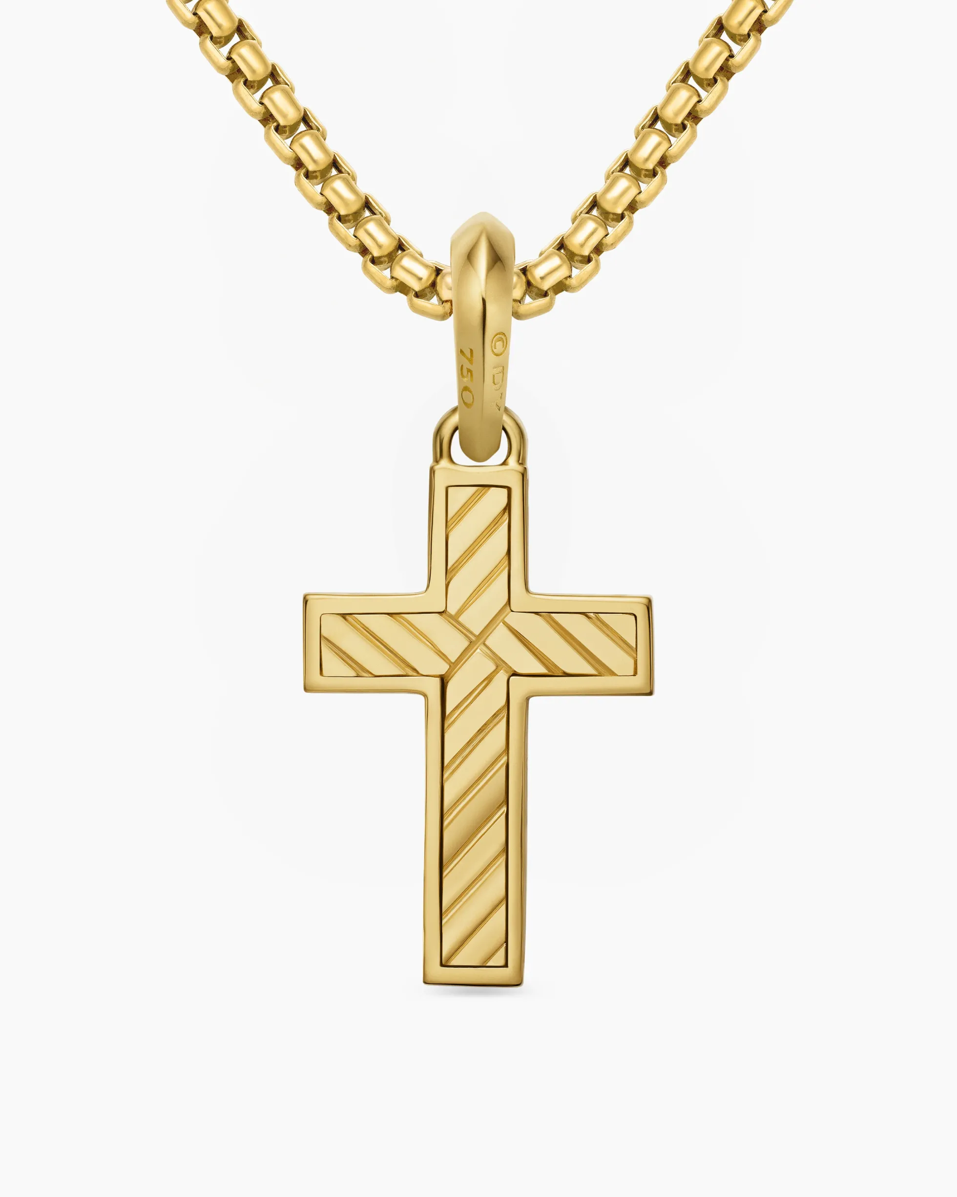 Pavé Cross Pendant 18K Yellow Gold with Diamonds, 23mm