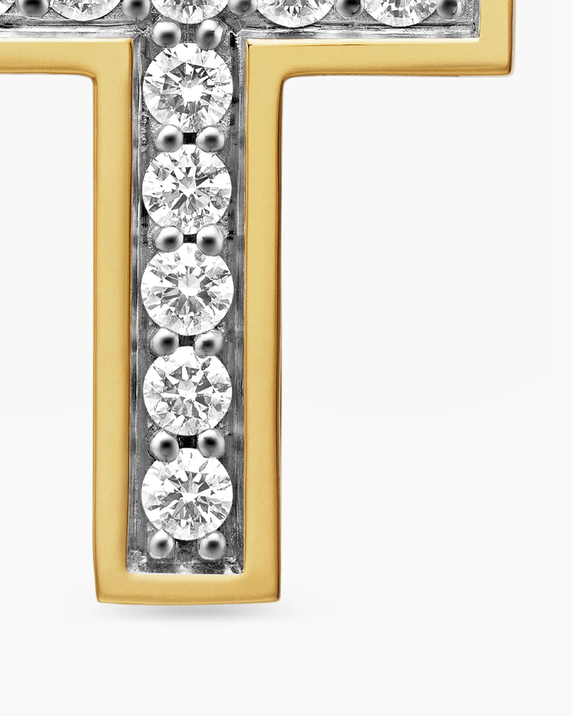 Pavé Cross Pendant 18K Yellow Gold with Diamonds, 23mm