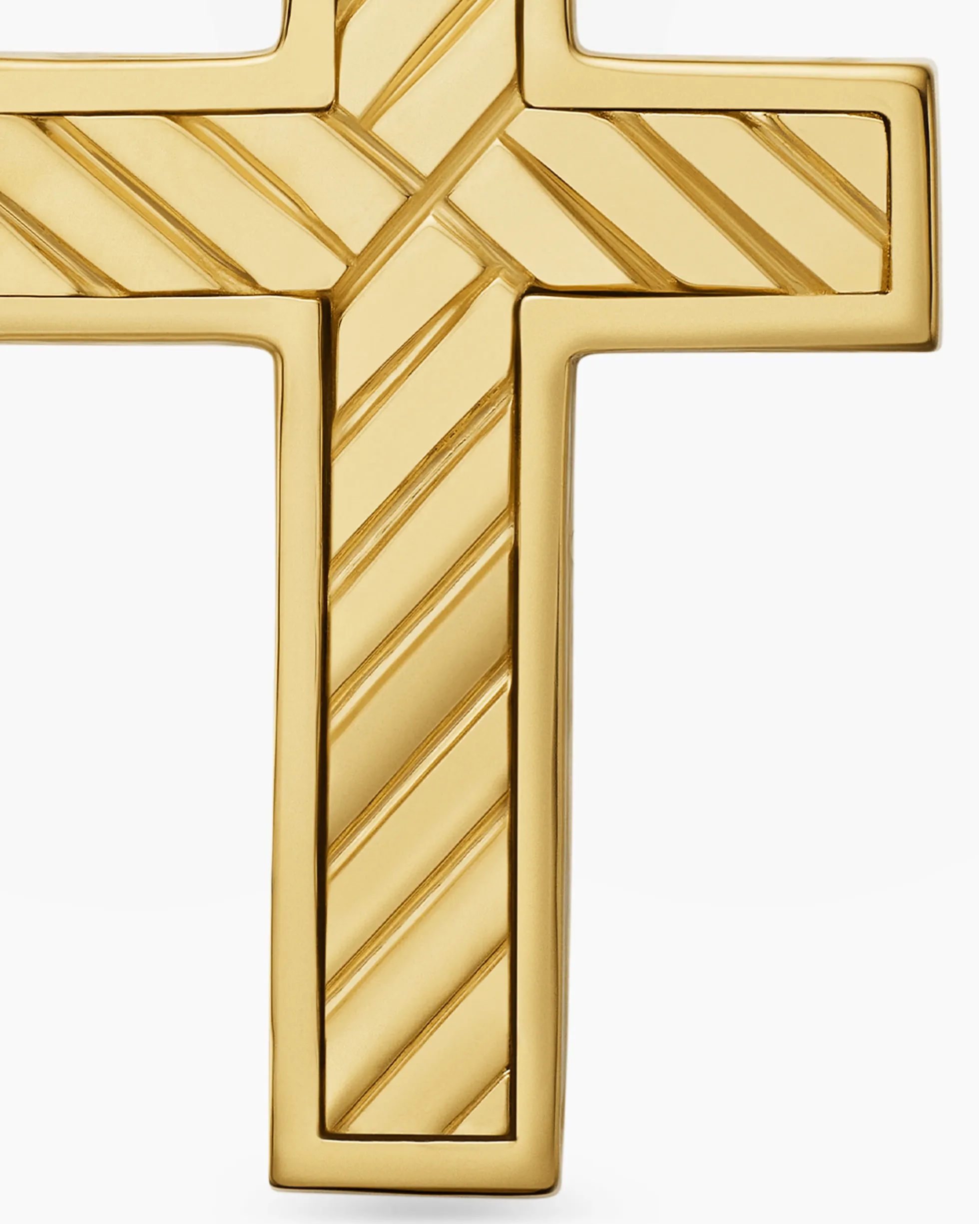 Pavé Cross Pendant 18K Yellow Gold with Diamonds, 23mm
