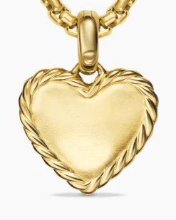 Pavé Heart Amulet 18K Yellow Gold with Diamonds, 15.6mm