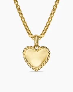 Pavé Heart Amulet 18K Yellow Gold with Diamonds, 15.6mm