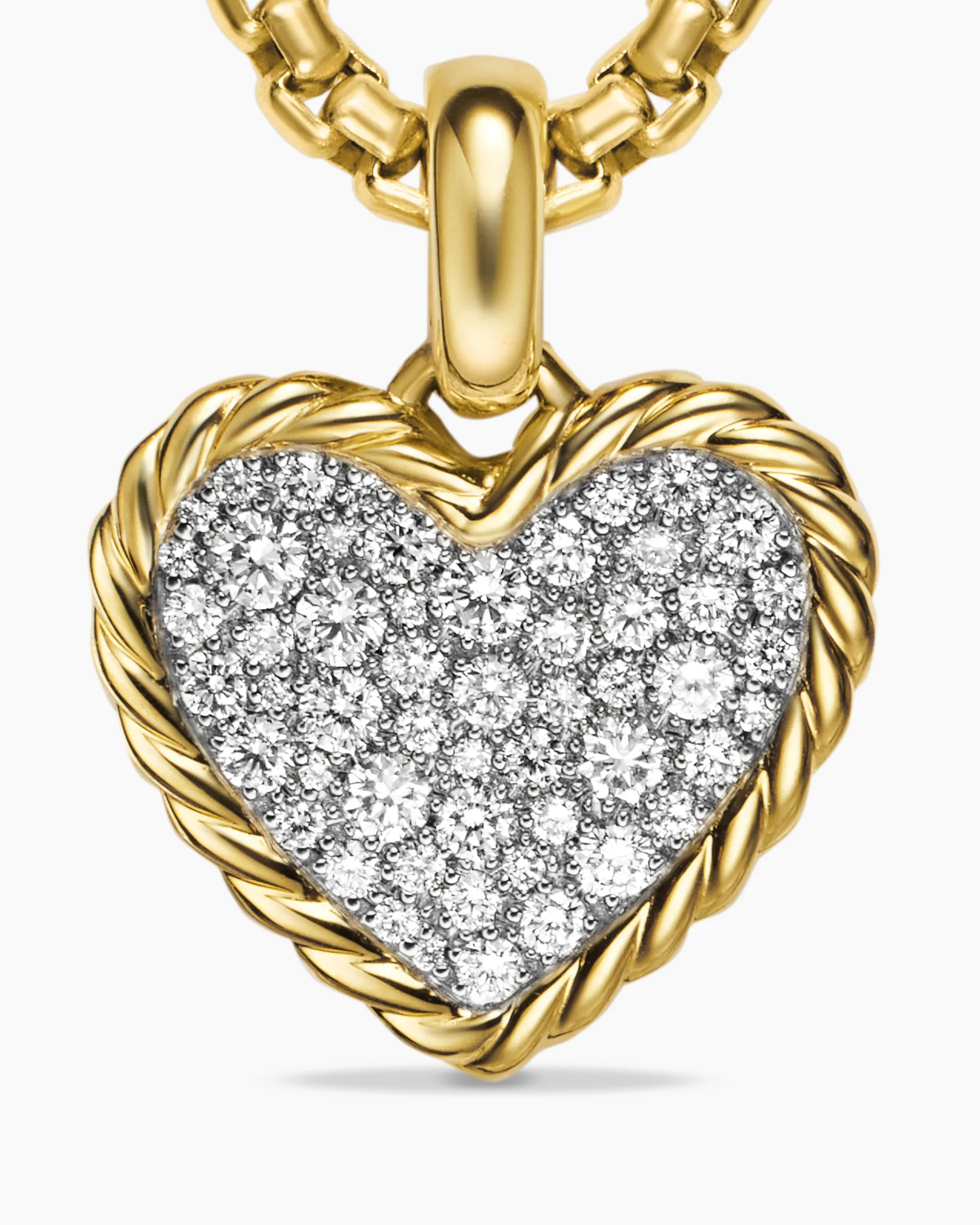 Pavé Heart Amulet 18K Yellow Gold with Diamonds, 15.6mm