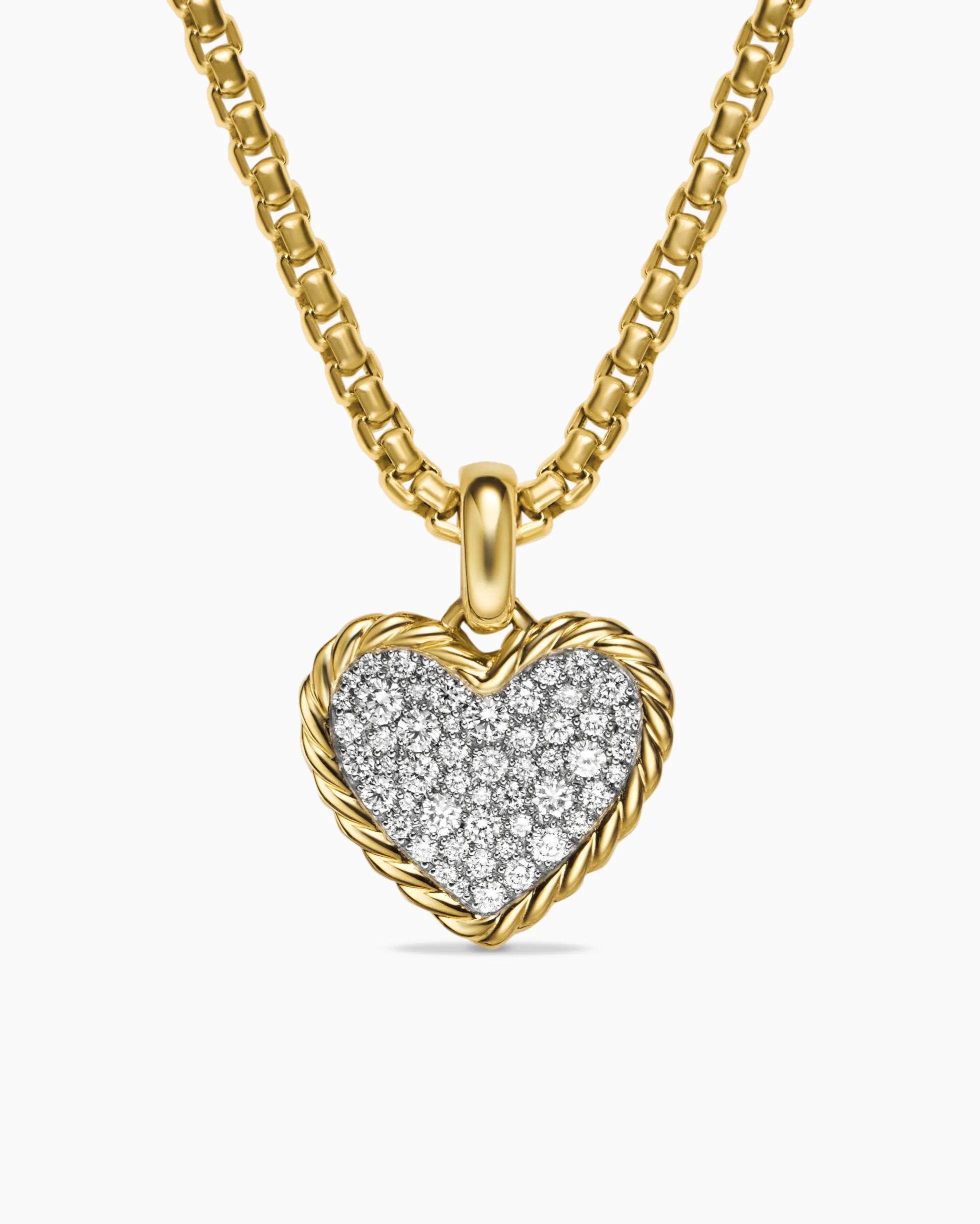 Pavé Heart Amulet 18K Yellow Gold with Diamonds, 15.6mm
