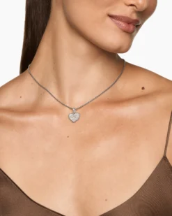 Pavé Heart Amulet Sterling Silver with Diamonds, 15.6mm