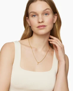 Pavé Initial Pendant 18K Yellow Gold with Diamond A