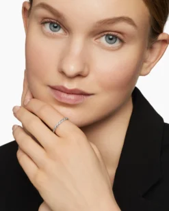 Pavé Petite Band Ring 18K White Gold with Diamonds, 2.8mm