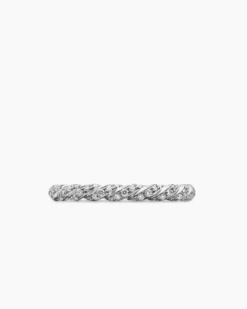 Pavé Petite Band Ring 18K White Gold with Diamonds, 2.8mm