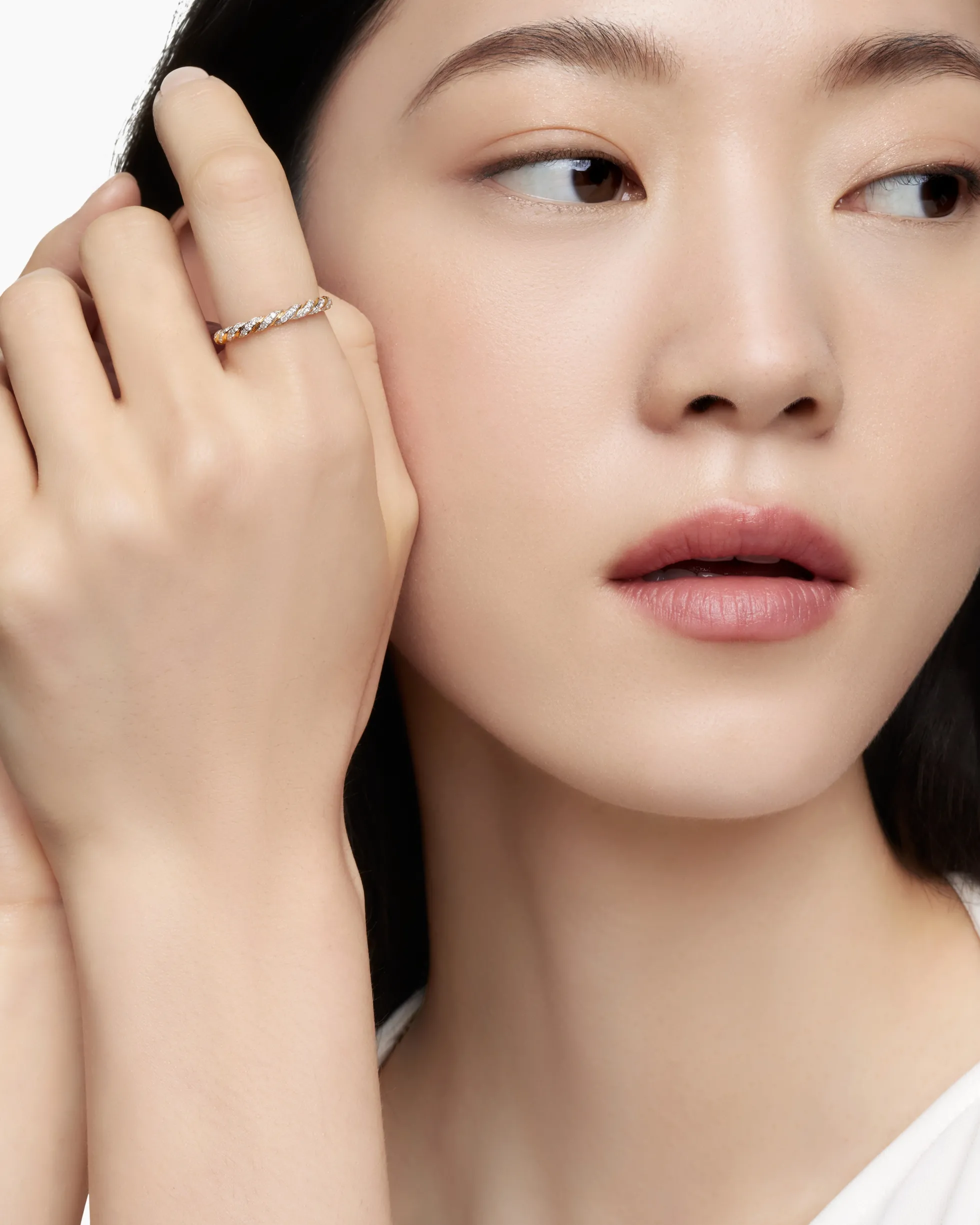 Pavé Petite Band Ring 18K Yellow Gold with Diamonds, 2.8mm